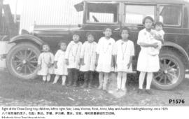 Eight of the Chow Dong Hoy children, left to right: Star, Lona, Yvonne, Rose, Anne, May and Avali...