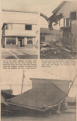 Newspaper Article - 24 November 1976 - tearing down the Beacon Cafe building